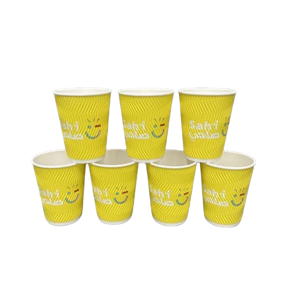 Cawan Kertas Kopi Dinding Dua 12oz Dengan Penutup