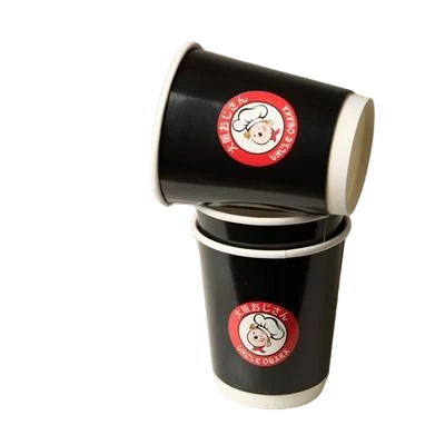 8oz cawan papr dinding berganda dengan penutup