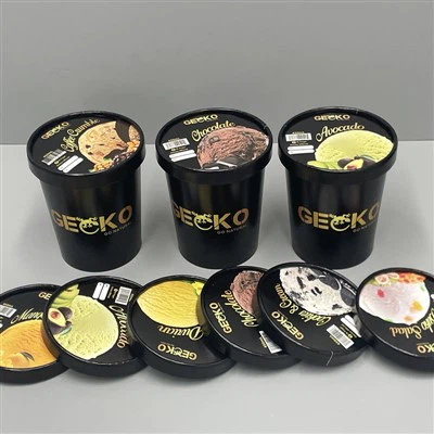 Cawan ais krim dengan penutup